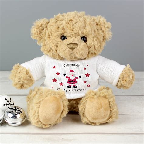 Personalised Spotty Christmas Teddy Bear By Sassy Bloom As Seen On Tv Notonthehighstreet Com