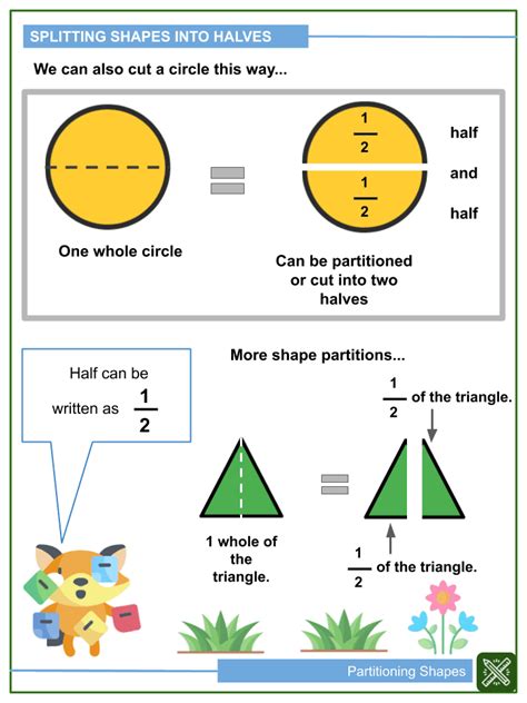 Partitioning Shapes 1st Grade Math Worksheets | Common Core Aligned
