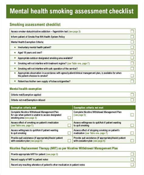 Printable Mental Health Intake Assessment Forms