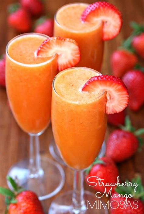 Strawberry Mango Mimosas Recipe Drinks Alcohol Recipes Alcohol