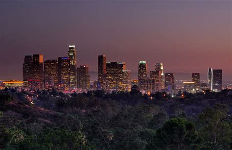 Los Angeles Skyline At Sunset Hdr Flickr Photo Sharing