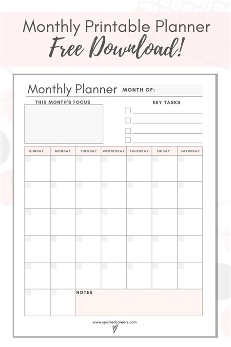 Free Monthly Printable Planner Planner Printables Free Printable