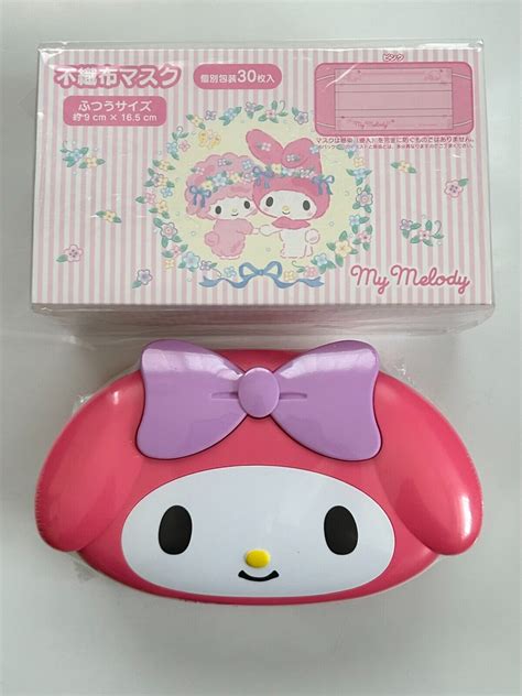 Sanrio My Melody Non Woven Fabric Face Mask For Adults 30pcs Wet Wipes Case Ebay