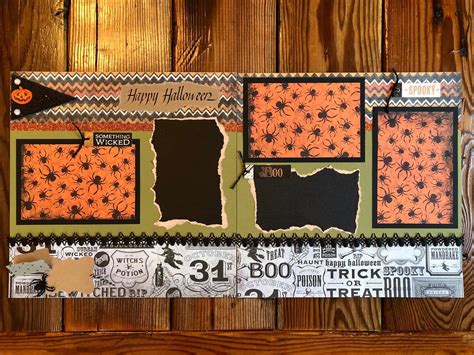 Premade Halloween Scrapbook Layout Two Page Layout Halloween Etsy
