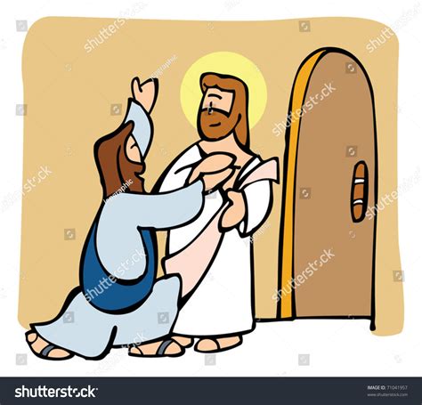Jesus Shows His Wounds Doubting Thomas Stock Vector 71041957 Shutterstock
