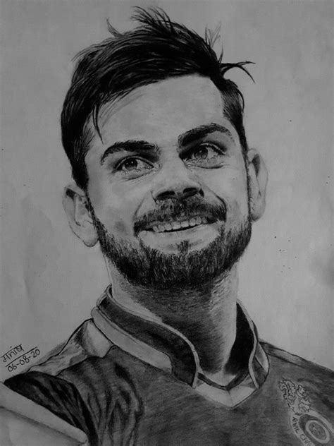Virat Kohli Rcb Rcb Cricket Pencil Sketch Sketch Face Aesthetic