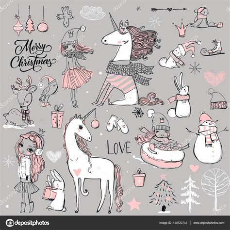 Doodle Princess With Unicorn — Stock Vector © Cofeee 130720742