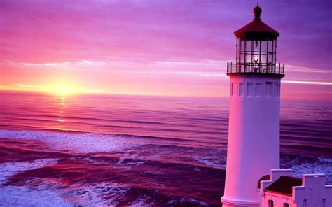 Beautiful Sunset LightHouse Wallpapers HD / Desktop and Mobile Backgrounds