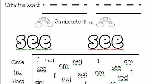 sight words worksheets printable