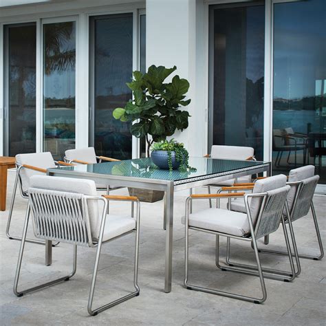 Lloyd Flanders Elevations Dining Set For 6 With Elements Table Lf