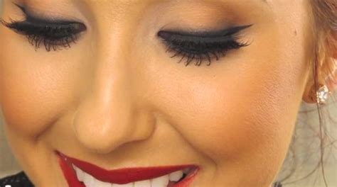 Light Neutral Smokey Eye Paired With Red Lips Lip Makeup Tutorial