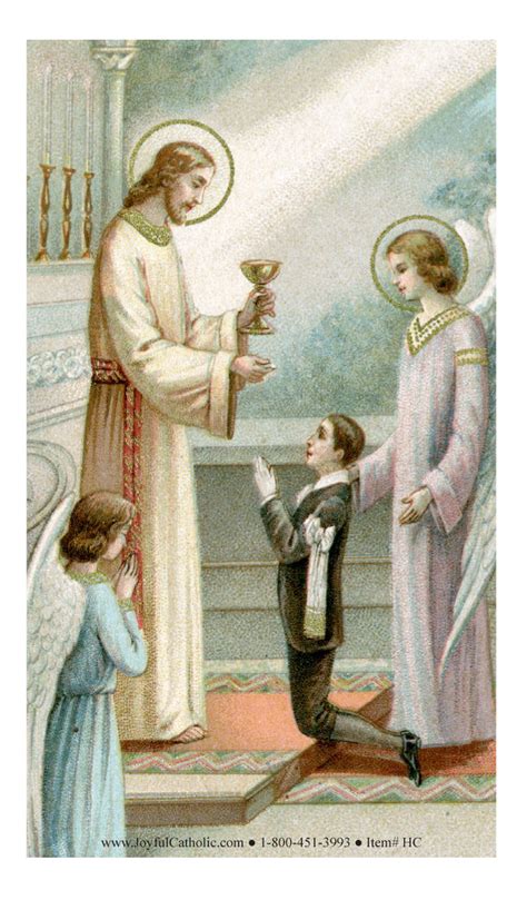 Jesus Giving Communion To A Boy Holy Card Holy Cards