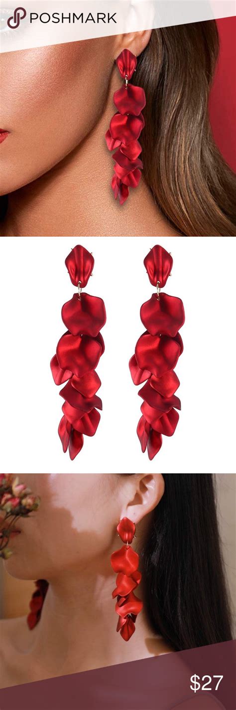 Nwot Bold Red Chic Fashion Statement Earrings Red Statement Earrings