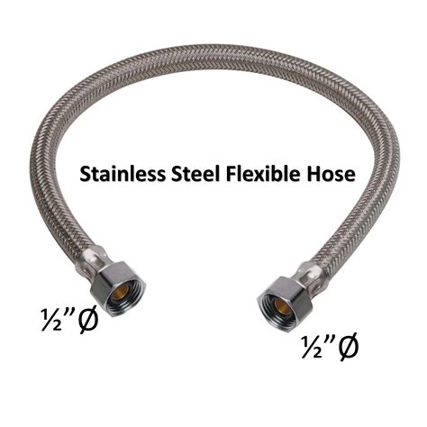 Flexible Hose Stainless 12 Inch X 12 Inch Heavy Duty For Lavatory