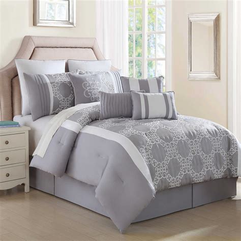 Lemiuex 10 Piece Comforter Set In Greywhite Comforter