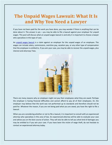 Ppt The Unpaid Wages Lawsuit What It Is And Why You Need A Lawyer