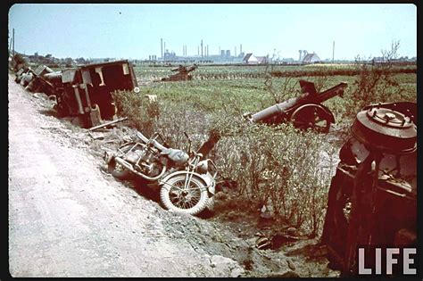 British Vehicles Abandoned And Wrecked On The Road To Dunkirk After The Bef Withdrawal June