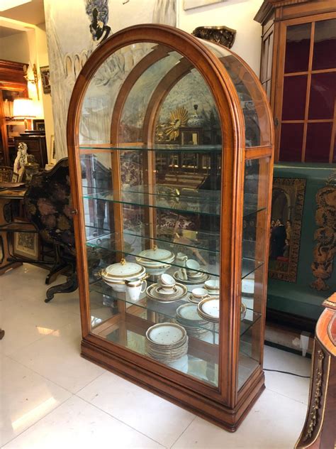 20th Century Grand Demilune Mahogany Display Cabinet or ...