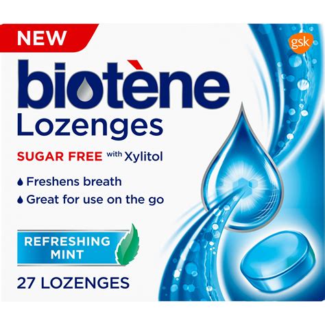 Biotene Dry Mouth Lozenges For Fresh Breath Refreshing Mint 27 Count