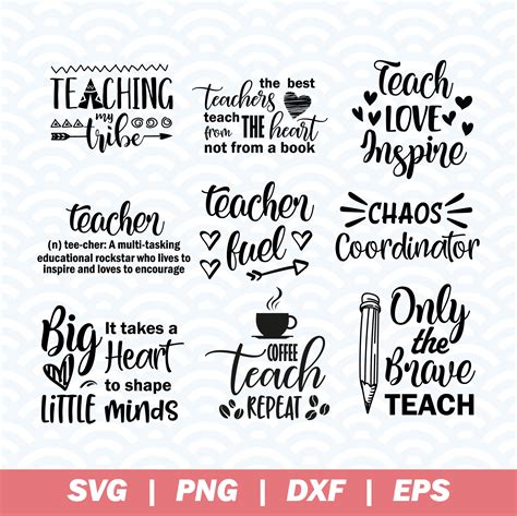 Teacher Svg Bundle Teacher Quotes Teacher Svg Teacher Shirt Etsy