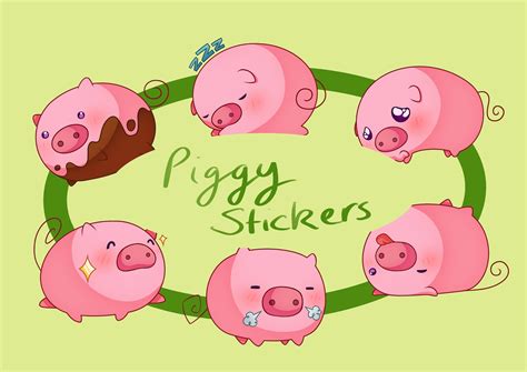 Cute Chibi Piggy Pig Stickers Etsy