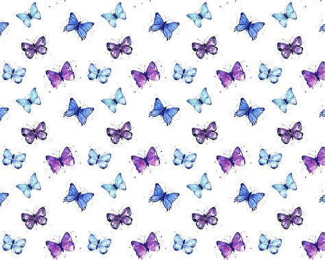 Butterfly Pattern Blue And Purple Painting By Olga Shvartsur Fine Art