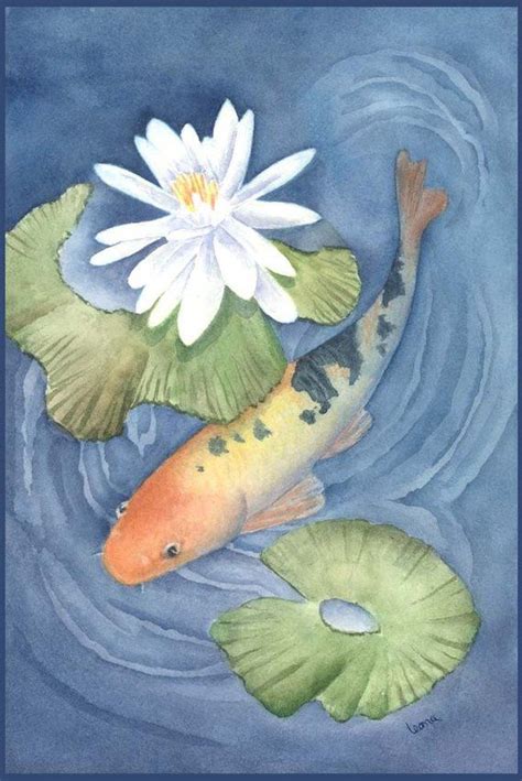 Tutorial Painting Of Koi In Lily Pond How To Paint Etsy In