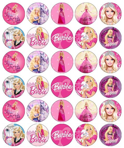 30 x barbie pink cupcake toppers edible wafer paper fairy cake toppers barbie party