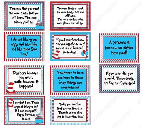 Diy 20 Dr Seuss Inspired Quote Signs Printable Birthday
