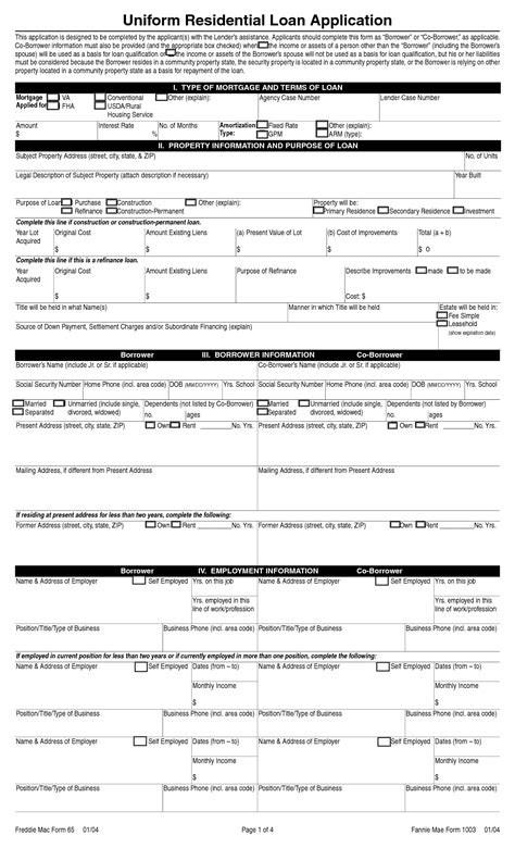 Loan Application Template Free Printable Documents