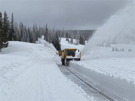 PHOTOS: WYDOT plowing deep snow to open Snowy Range Road by Memorial