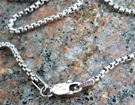 Oxidized Sterling Silver Box Chain 18 Inches Long 17mm