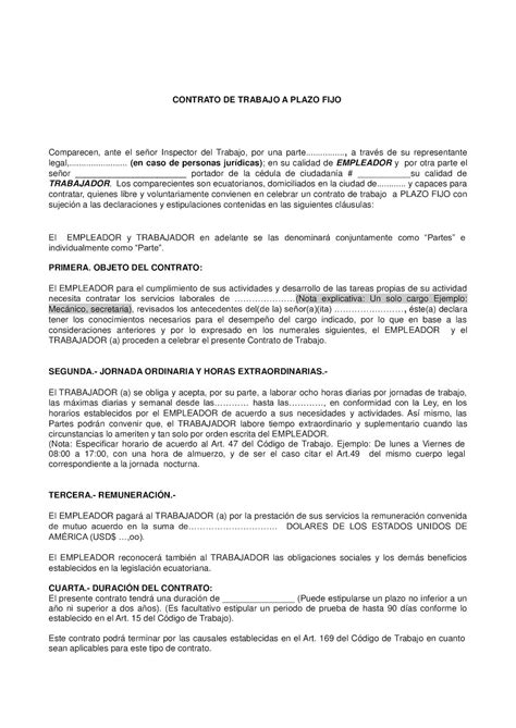 Modelo De Contrato Laboral A Termino Fijo Financial Report My Xxx Hot