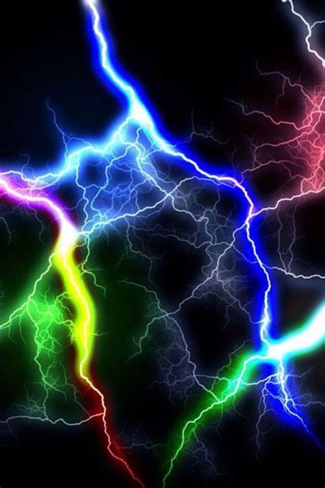 An Abstract Background With Many Different Colored Lightnings