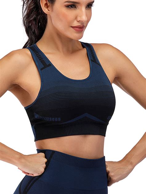 Women S Wirefree Yoga Bra Plus Size Sports Bra Racerback Top Work Out Yoga Bra Walmart Com