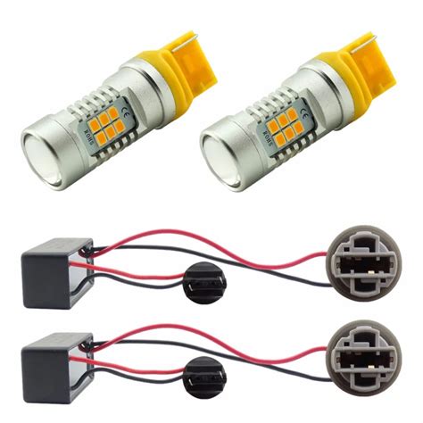 2pcs T20 7440 W21w Wy21w Led Canbus Error Free Decoder Resistor Kit For