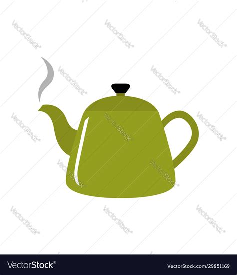 Kettle Boils Icon Flat Royalty Free Vector Image
