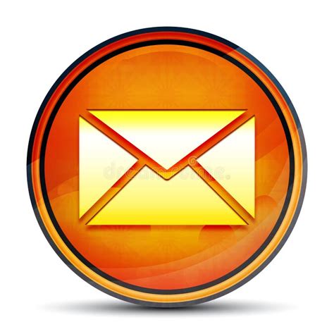 Email Icon Shiny Bright Orange Round Button Illustration Stock