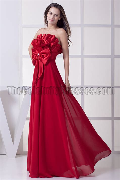 Long Red Strapless Evening Formal Dress Prom Gown Thecelebritydresses