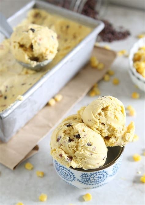 Sweet Corn Bacon Ice Cream With Cacao Nibs Running To The Kitchen