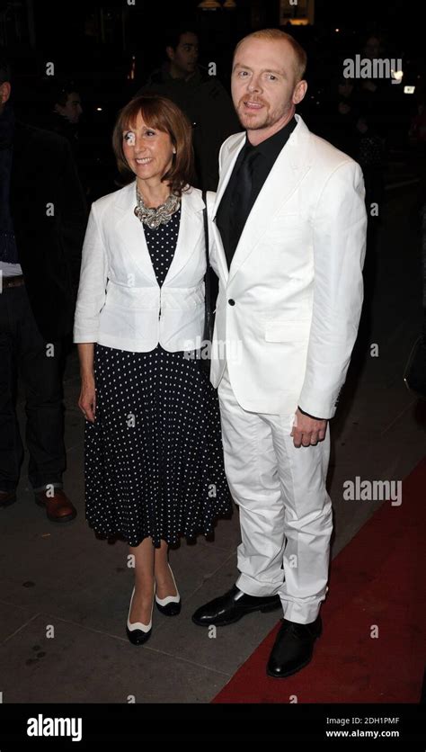 Simon Pegg And His Mum Arriving For The Burke And Hare Premiere As Part