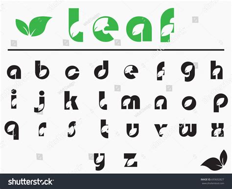 Beautiful Font Nature Style Leaf Stock Vector Royalty Free 693692827
