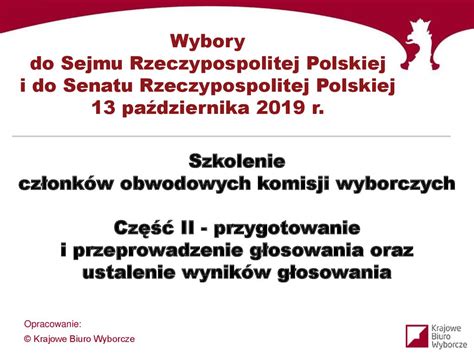 Wybory Do Sejmu Rzeczypospolitej Polskiej I Do Senatu Rzeczypospolitej