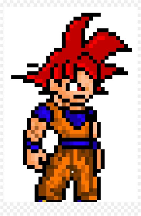 Resin + pu super saiyan son goku statues height: Pixel Art Grid Goku - Pixel Art Grid Gallery