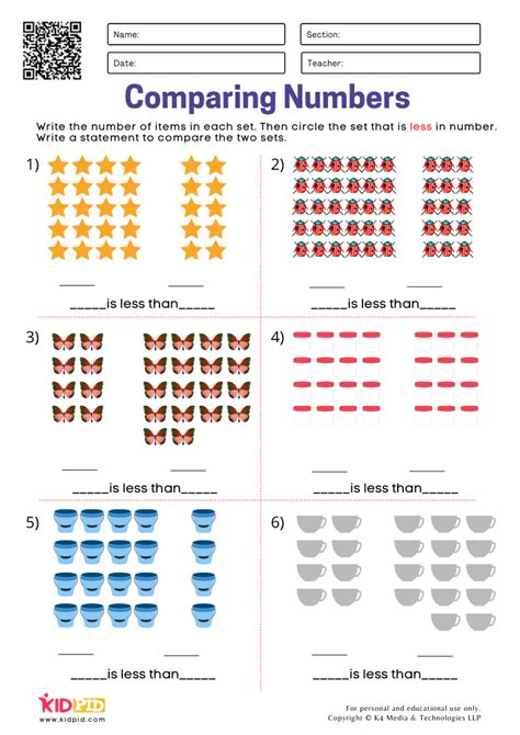 Comparing Numbers Worksheets For Grade 1 K5 Learning