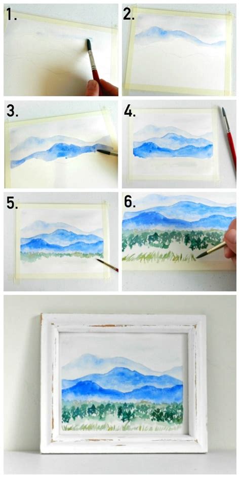 Watercolor Mountains Step By Step Tutorial Watercolor Art Watercolor