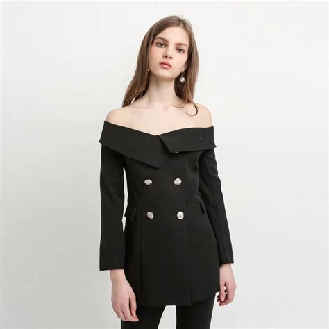 Spring Western Style Fashion Solid Color Double Breasted Long Sleeve