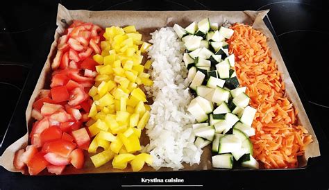 Krystina cuisine Salade tiède aux légumes et scampis
