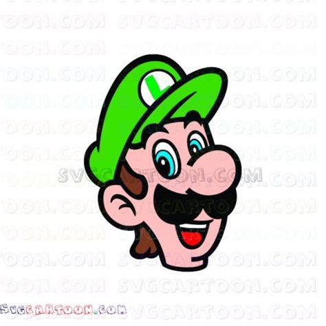 Luigi Face Super Mario Bros Svg Dxf Eps Pdf Png