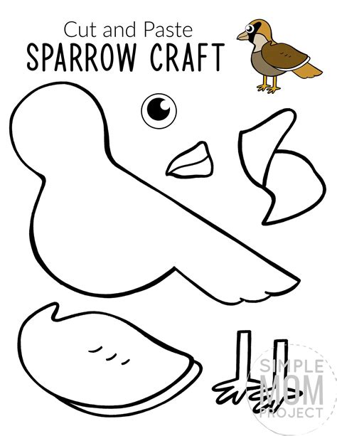 Free To Print Sparrow Cut And Paste Craft Simple Mom Project